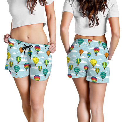 Colorful Air Balloon Pattern Print Women's Shorts