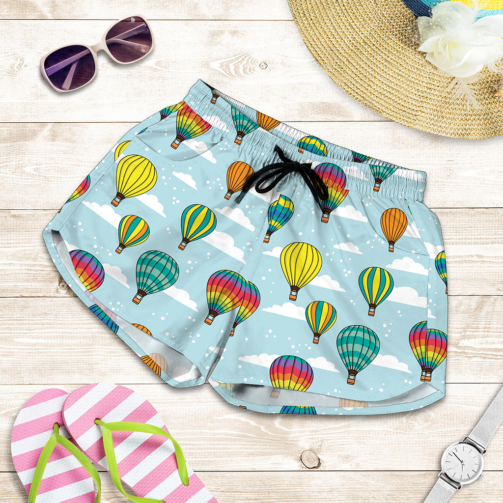 Colorful Air Balloon Pattern Print Women's Shorts