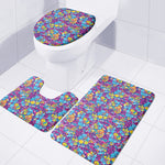 Colorful Aloha Camouflage Flower Print 3 Piece Bath Mat Set
