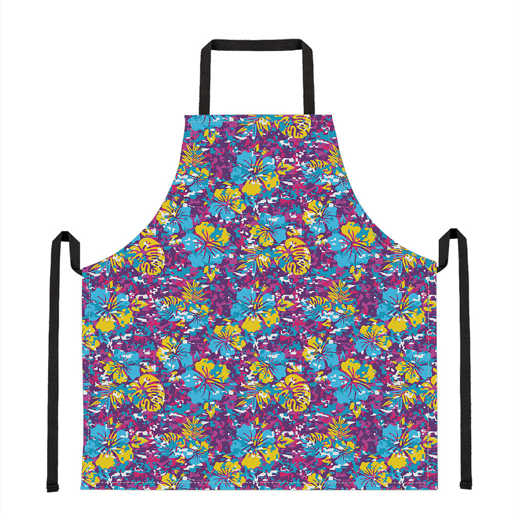 Colorful Aloha Camouflage Flower Print Apron