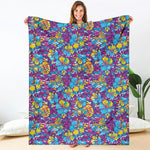 Colorful Aloha Camouflage Flower Print Blanket