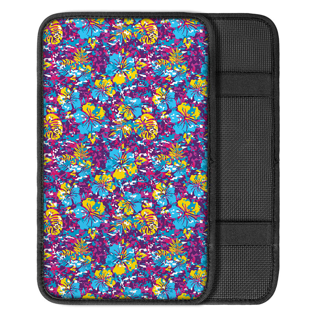 Colorful Aloha Camouflage Flower Print Car Center Console Cover