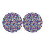 Colorful Aloha Camouflage Flower Print Car Coasters