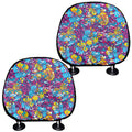 Colorful Aloha Camouflage Flower Print Car Headrest Covers