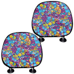 Colorful Aloha Camouflage Flower Print Car Headrest Covers
