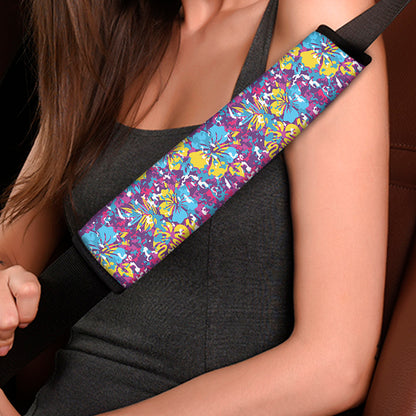 Colorful Aloha Camouflage Flower Print Car Seat Belt Covers