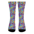 Colorful Aloha Camouflage Flower Print Crew Socks