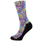 Colorful Aloha Camouflage Flower Print Crew Socks