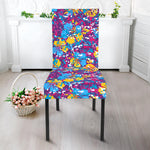 Colorful Aloha Camouflage Flower Print Dining Chair Slipcover