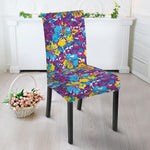 Colorful Aloha Camouflage Flower Print Dining Chair Slipcover