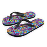 Colorful Aloha Camouflage Flower Print Flip Flops