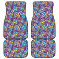 Colorful Aloha Camouflage Flower Print Front and Back Car Floor Mats