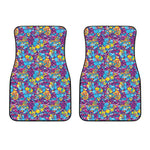 Colorful Aloha Camouflage Flower Print Front Car Floor Mats