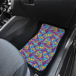 Colorful Aloha Camouflage Flower Print Front Car Floor Mats