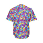 Colorful Aloha Camouflage Flower Print Men's Baseball Jersey