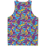 Colorful Aloha Camouflage Flower Print Men's Tank Top