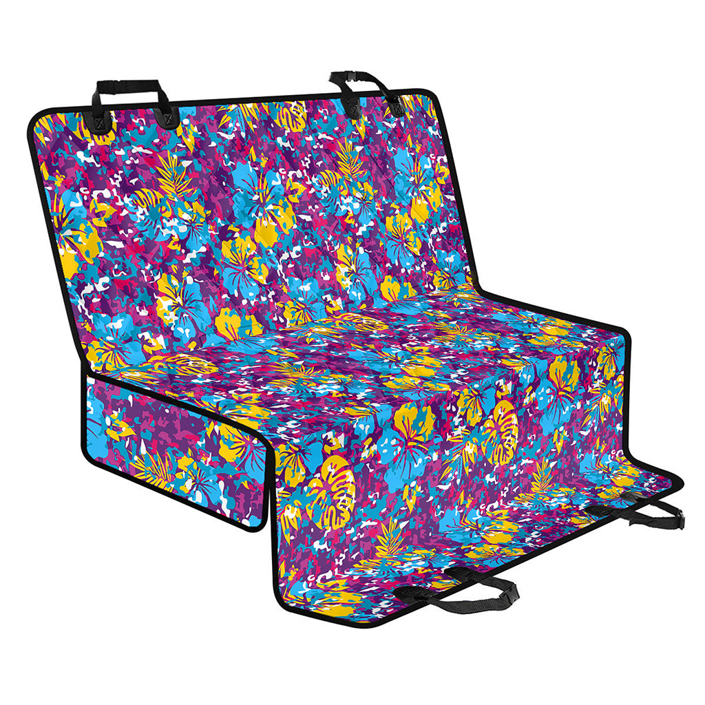 Colorful Aloha Camouflage Flower Print Pet Car Back Seat Cover