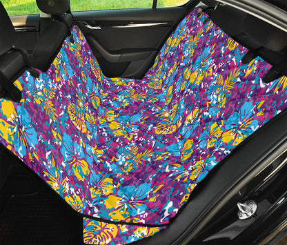 Colorful Aloha Camouflage Flower Print Pet Car Back Seat Cover