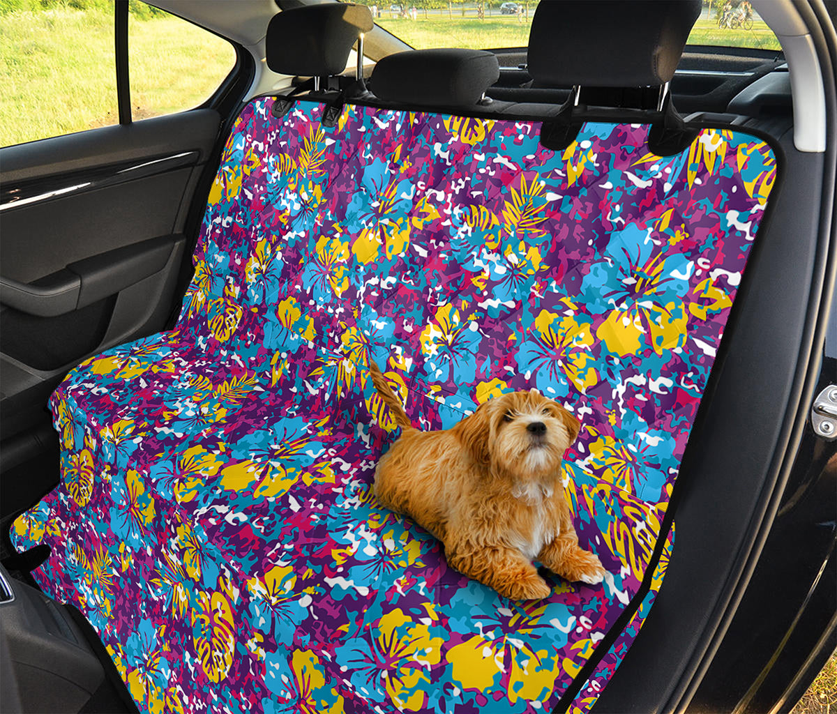 Colorful Aloha Camouflage Flower Print Pet Car Back Seat Cover
