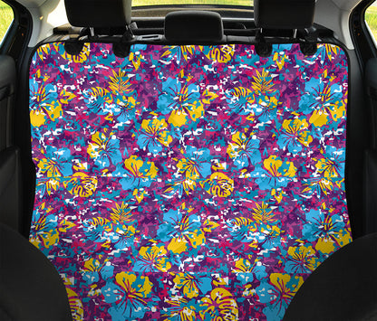 Colorful Aloha Camouflage Flower Print Pet Car Back Seat Cover