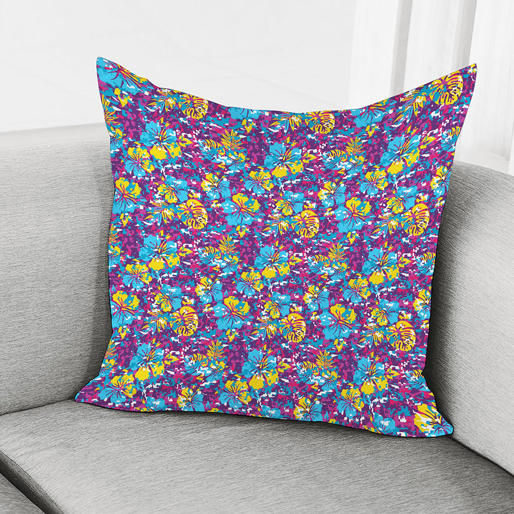 Colorful Aloha Camouflage Flower Print Pillow Cover