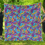 Colorful Aloha Camouflage Flower Print Quilt