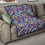 Colorful Aloha Camouflage Flower Print Quilt