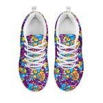 Colorful Aloha Camouflage Flower Print White Sneakers