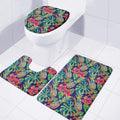 Colorful Aloha Pineapple Pattern Print 3 Piece Bath Mat Set