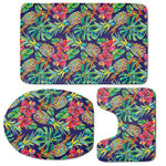 Colorful Aloha Pineapple Pattern Print 3 Piece Bath Mat Set