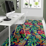 Colorful Aloha Pineapple Pattern Print Area Rug GearFrost