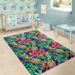 Colorful Aloha Pineapple Pattern Print Area Rug GearFrost