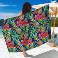 Colorful Aloha Pineapple Pattern Print Beach Sarong Wrap