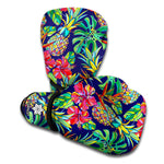 Colorful Aloha Pineapple Pattern Print Boxing Gloves