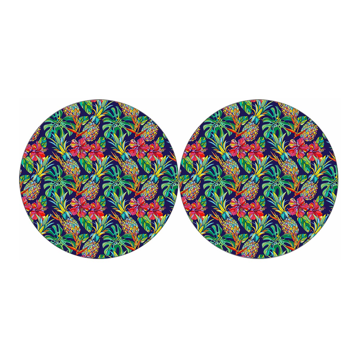 Colorful Aloha Pineapple Pattern Print Car Coasters
