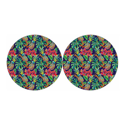 Colorful Aloha Pineapple Pattern Print Car Coasters