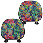 Colorful Aloha Pineapple Pattern Print Car Headrest Covers