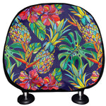 Colorful Aloha Pineapple Pattern Print Car Headrest Covers