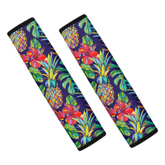 Colorful Aloha Pineapple Pattern Print Car Seat Belt Covers