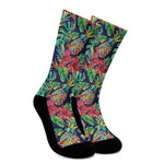 Colorful Aloha Pineapple Pattern Print Crew Socks