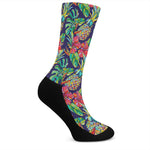 Colorful Aloha Pineapple Pattern Print Crew Socks