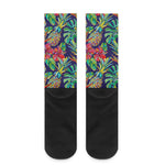 Colorful Aloha Pineapple Pattern Print Crew Socks