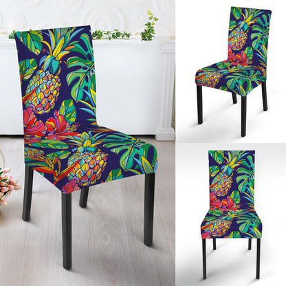 Colorful Aloha Pineapple Pattern Print Dining Chair Slipcover