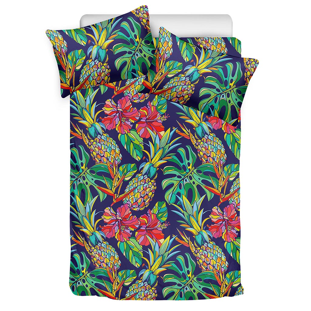Colorful Aloha Pineapple Pattern Print Duvet Cover Bedding Set