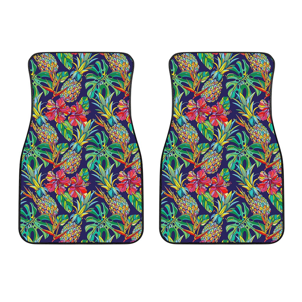 Colorful Aloha Pineapple Pattern Print Front Car Floor Mats