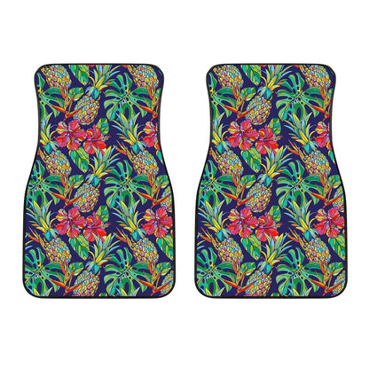 Colorful Aloha Pineapple Pattern Print Front Car Floor Mats
