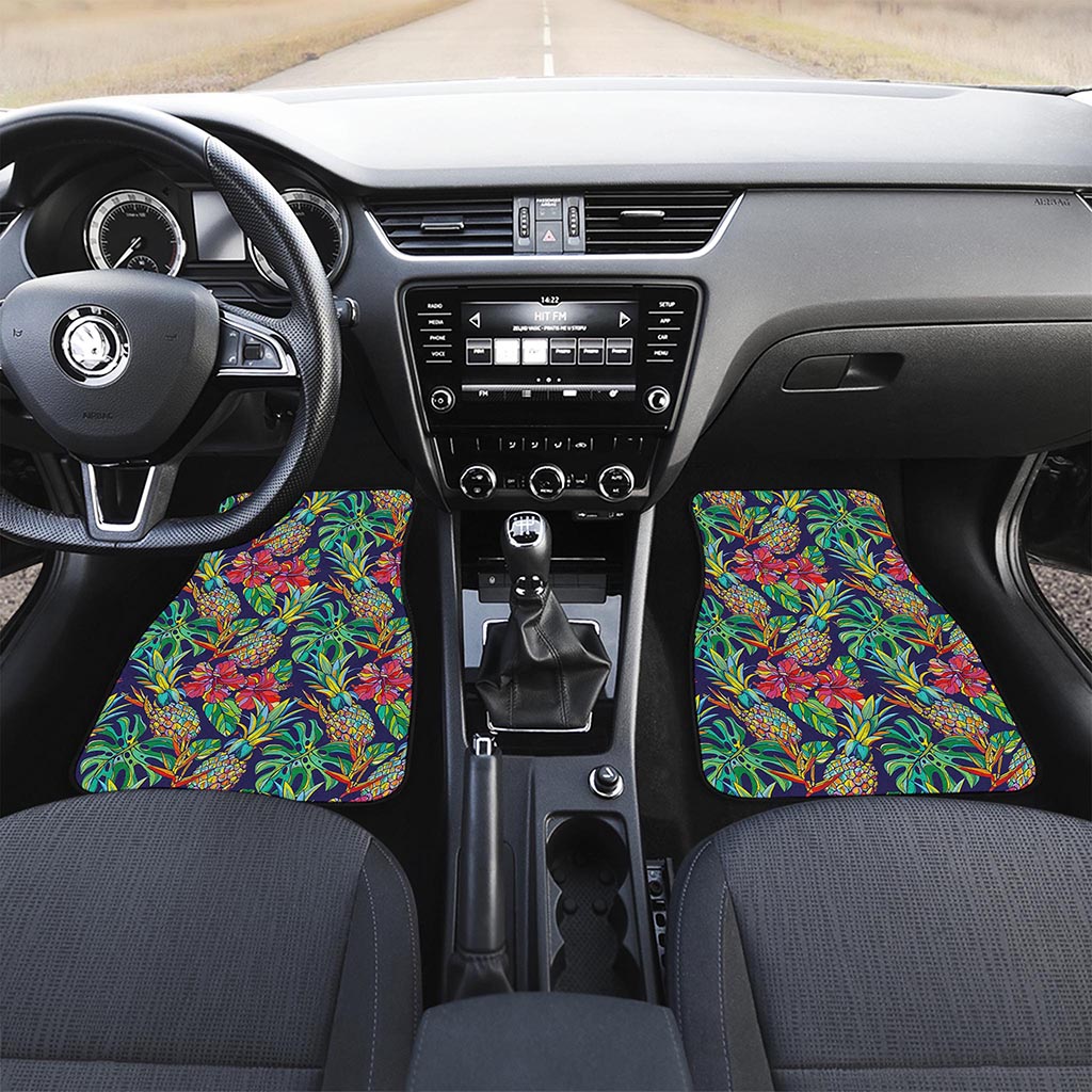 Colorful Aloha Pineapple Pattern Print Front Car Floor Mats