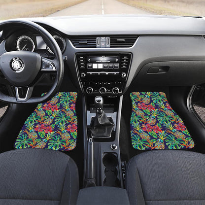 Colorful Aloha Pineapple Pattern Print Front Car Floor Mats