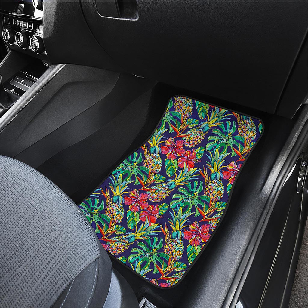 Colorful Aloha Pineapple Pattern Print Front Car Floor Mats