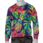 Colorful Aloha Pineapple Pattern Print Men's Crewneck Sweatshirt GearFrost